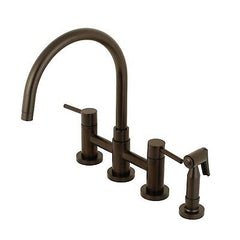 Kingston Brass KS8275DLBS Concord Bridge Kitchen Faucet, Oil Rubbed Bronze