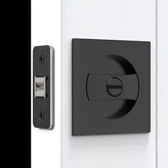 3 Pack Pocket Door Lock for Bathroom, Matte Black Pocket Door Hardware Privac...