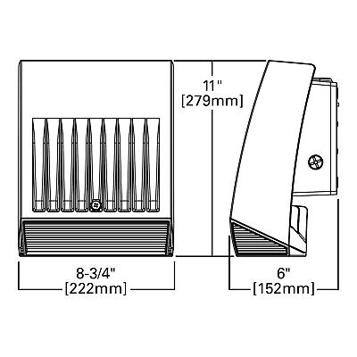 Lumark XTOR8BRL-PC1 Crosstour 81W Carbon Outdoor Integrated LED Wall Pack wit...