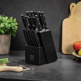 MasterChef Kitchen Knife Set with Block and Sharpener Plus Scissors, 15pc Che...