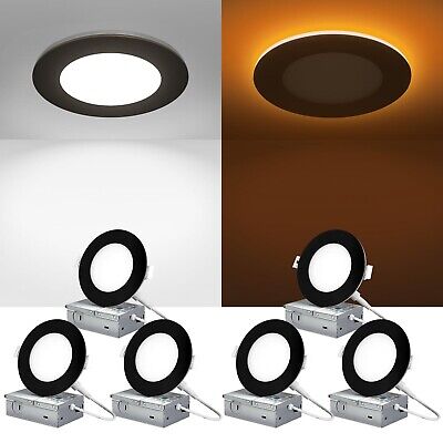 ZYC Canless LED Recessed Lighting 4 Inch 6 Pack 5CCT Ultra-Thin Recessed Down...