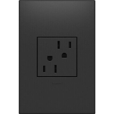 Legrand adorne 15A Tamper-Resistant Outlet With Matching Wall Plate (Graphite...