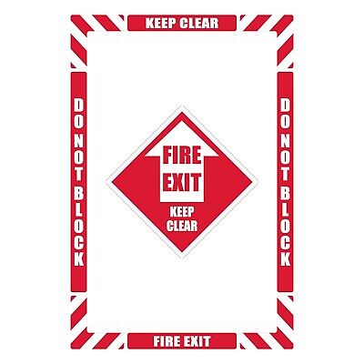 NMC Fire Exit Keep Clear Walk-On Floor Marking Kit, Configurable (Includes 12...