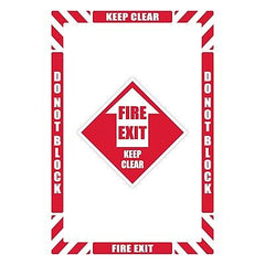 NMC Fire Exit Keep Clear Walk-On Floor Marking Kit, Configurable (Includes 12...