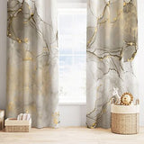 Marble Curtains, Ombre Marble Texture Abstract Window Treatments for Living R...