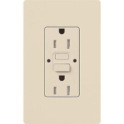 Lutron 15 Amp Tamper-Resistant GFCI Duplex Receptacle in Light Almond