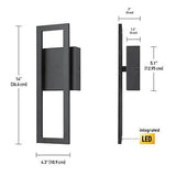 Globe Electric 51432 McKay LED Integrated Outdoor Indoor Wall Sconce, Black, ...