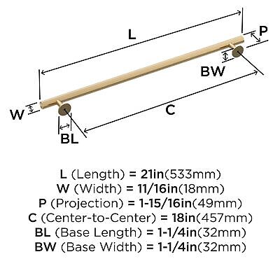 Amerock BP54051CZ | Champagne Bronze Appliance Pull | 18 inch (457mm) Center-...