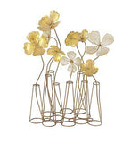 Deco 79 Metal Floral Decorative Sculpture Home Decor Statue with Wire Vases a...