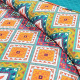 Lush Decor Boho Chevron 3 Piece Quilt Set, Full/Queen, Turquoise