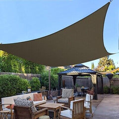 Sun Shade Sail 16'x20' Rectangle Brown Permeable Curved Edge Canopy Heavy Dut...