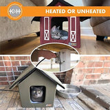 K&H Pet Products Outdoor Heated Kitty House, Outdoor Cat House for Outside Co...