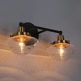 2 Light Bathroom Vanity Light, Black and Gold Vanity Light with Seeded Glass ...