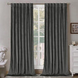 BGment Grey Velvet Curtains 120 Inches Long for Living Room, Thermal Insulate...