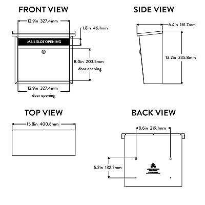 Architectural Mailboxes Maya Stainless Steel, Locking, Wall Mount Mailbox, 24...