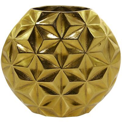 CosmoLiving by Cosmopolitan Aluminum Metal Geometric Decorative Vase Faceted ...