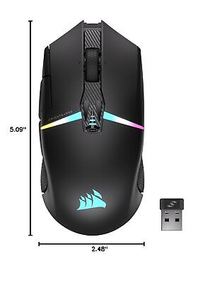 Corsair NIGHTSABRE RGB Wireless Gaming Mouse for FPS, MOBA - 26,000 DPI - 11 ...