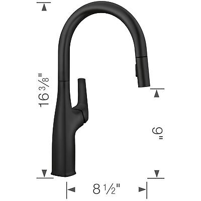 Rivana Pull-Down Kitchen Faucet 1.5 GPM, Matte Black