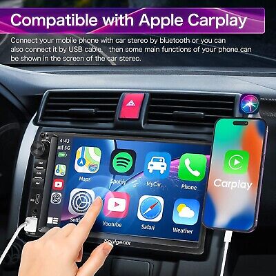 Double Din Car Stereo Apple Carplay & Android Auto, 7-Inch Full HD Car Radio ...