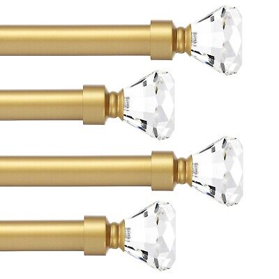 Knobelite 4 Pack 1-Inch Diameter Single Window Treatment Curtain Rod, Crystal...