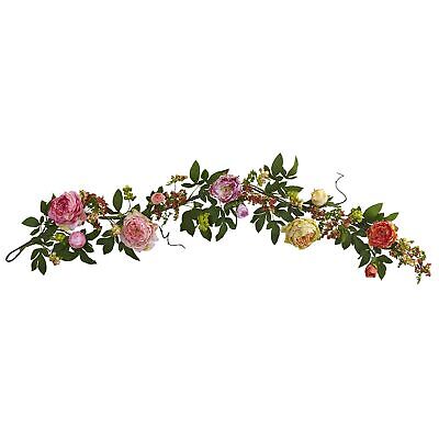 Nearly Natural 60in. Mixed Peony & Berry Garlands Berry