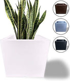 Elly D&#233;cor 16 inch Large Square Minimalist Garden Planter Pot with Drainage