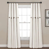 Lush Decor Linen Button 100% Lined Blackout Window Curtain Panel, Single, 40"...