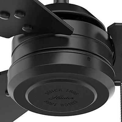 HUNTER 50260 Cassius Outdoor Ceiling Fan with Pull 44", Matte Black Finish