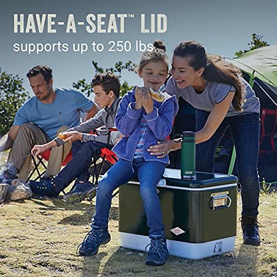 Coleman Cooler | Steel-Belted Keeps Ice Up to 4 Days | One Size, Green