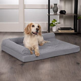 Furhaven Memory Foam Dog Bed for Large/Medium Dogs w/ Removable Bolsters & Wa...