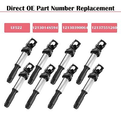 Set of 8 Ignition Coil Packs for 4.4L 4.8L V8 BMW X5 650i 645Ci 550i 545i 750...