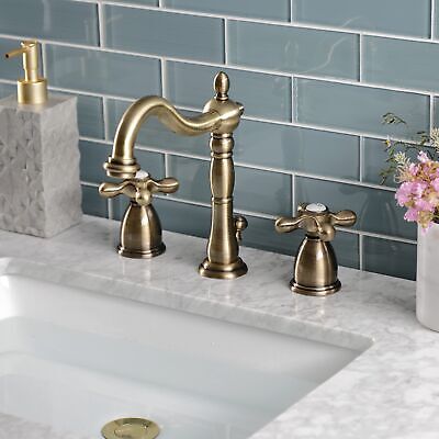 Kingston Brass KB1973AX 8 in. Widespread Bathroom Faucet, Antique Brass