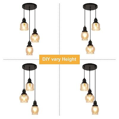 3-Light Pendant Light Fixtures, Pendant Lights for Kitchen Island Industrial ...