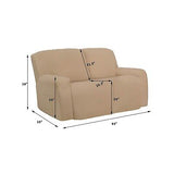 Easy-Going 6 Pieces Microfiber Stretch Sectional Recliner Sofa Slipcover Soft...