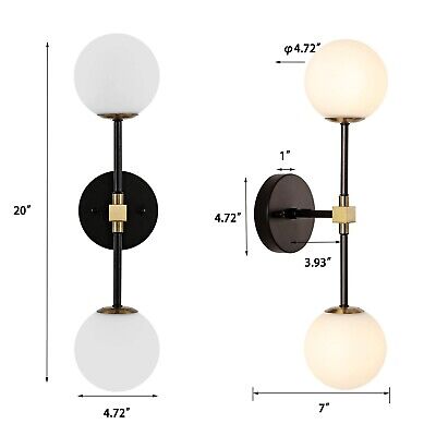 Modern Wall Sconce 2-Lights Industrial Mid Century Bathroom Vanity Wall Light...