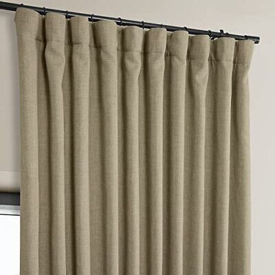 HPD Half Price Drapes Faux Linen Room Darkening 100W x 108L, Nomad Tan