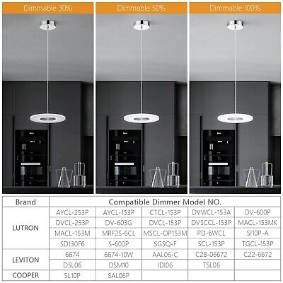 Modern Pendant Light Kitchen Light Fixtures Ceiling LED 6000K Dimmable Mini C...