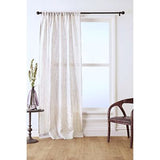 Solino Home Stripe Linen Curtain 96 Inches Long &#8211; Natural and White Light