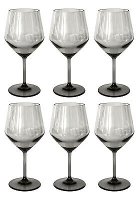 by TarHong Angle Acrylic Goblet, Set of 6, Light Gray, 23 oz.