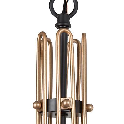 Durent Lighting Black and Gold Chandelier Light Fixture, 5-Light Large Modern...