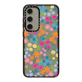 CASETiFY Impact Galaxy S24+ Case - Bright Spring Flowers - Clear Black