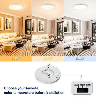 15.8 Inch Dimmable LED Ceiling Light Flush Mount, 3000K-4000K-5000K Selectabl...