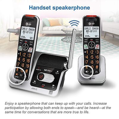 AT&T BL102-2 DECT 6.0 2-Handset Cordless Phone for Home with Answering Machin...