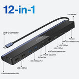 USB C Laptop Docking Station with 100W Power Adapter, iVANKY 12-in-1 85W PD D...