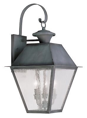 Livex Lighting 2168-61 Mansfield 3-Light Outdoor Wall Lantern, Charcoal