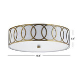 JONATHAN Y JYL3503A Aubrey 3-Light 15.5" Metal LED Flush Mount Contemporary,T...