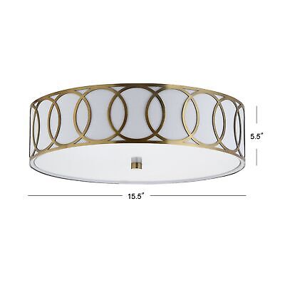 JONATHAN Y JYL3503A Aubrey 3-Light 15.5" Metal LED Flush Mount Contemporary,T...