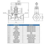 Korea Stainless steel SS316 Straight Needle Valve 1/4" NPT Female Connection ...