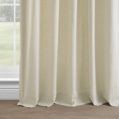 HPD Half Price Drapes French Linen Curtains 84 Inches Long Room Darkening Cur...