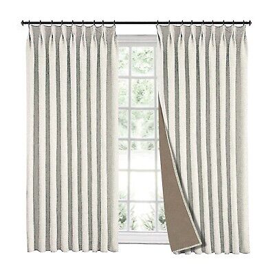 Pinch Pleated Drapes 96 inche long, Faux Linen Blackout Curtains, 85% Blackou...